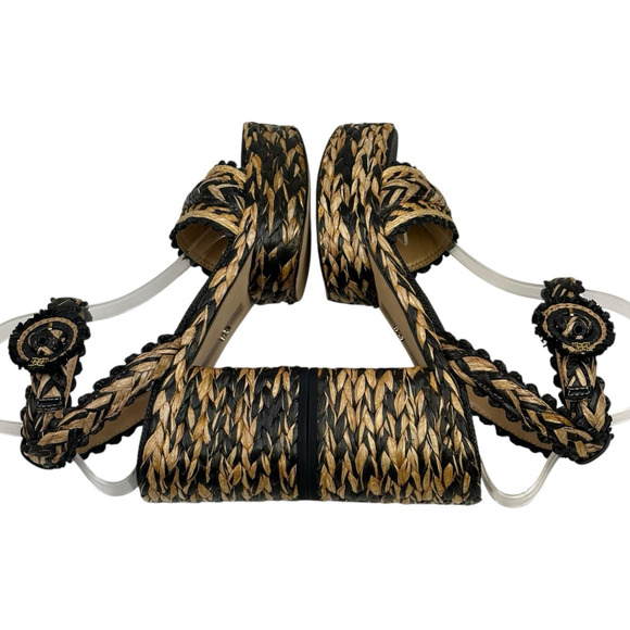 Sam Edelman Iliana Platform Sandal Womens 8.5M Raffia Woven Ankle Strap New $170 - Picture 5 of 9